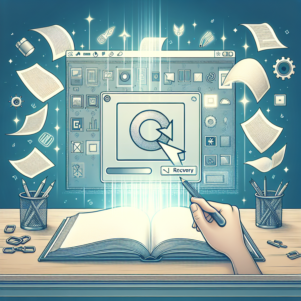 "User recovering unsaved changes in Adobe InDesign using the File Recovery feature, illustrated in a comprehensive guide on effective troubleshooting techniques."