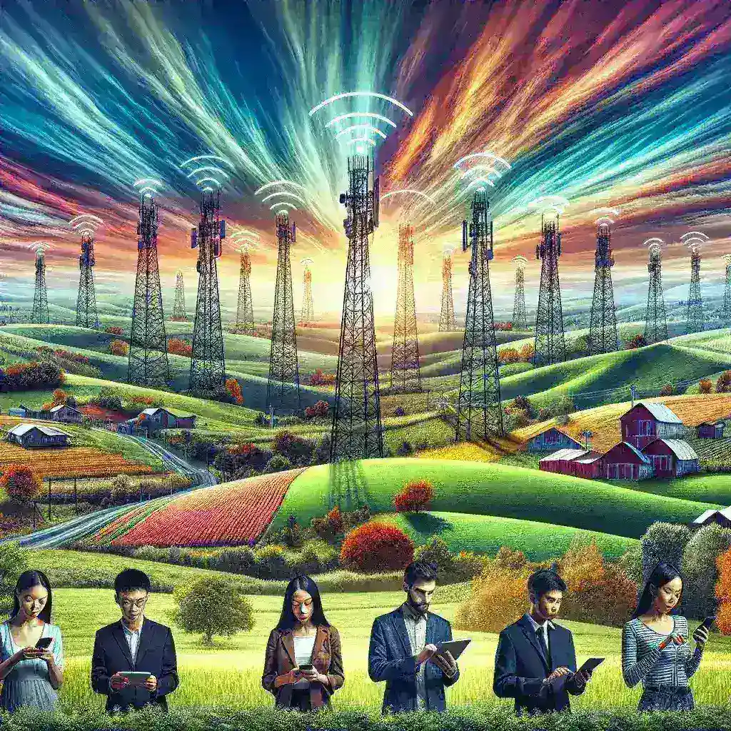 "Microsoft representatives announcing the new Rural Broadband Accelerator Program, showcasing the initiative aimed at expanding high-speed internet access in underserved rural areas through federal grants."